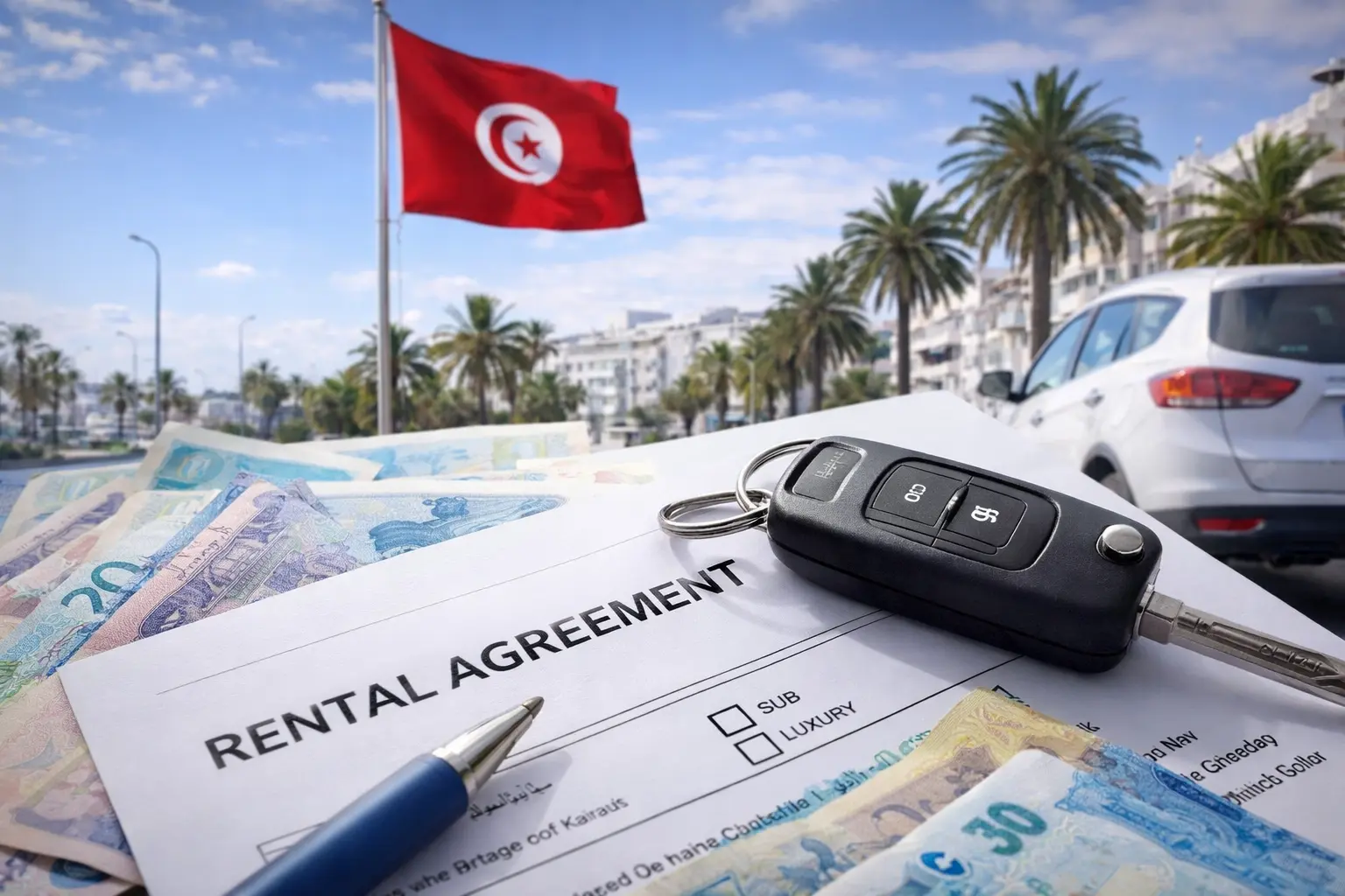 Prix location voiture en Tunisie